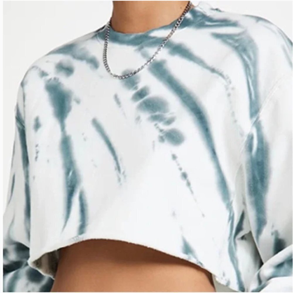 Good American Tie Dye Crop Sweatshirt oversized 0